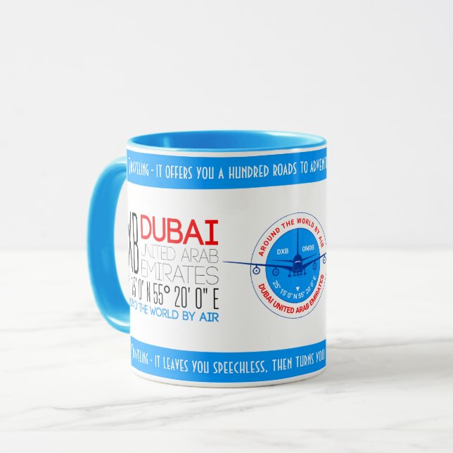 Caneca Dubai, Emirados Árabes Unidos elegante (Frente Esquerda)