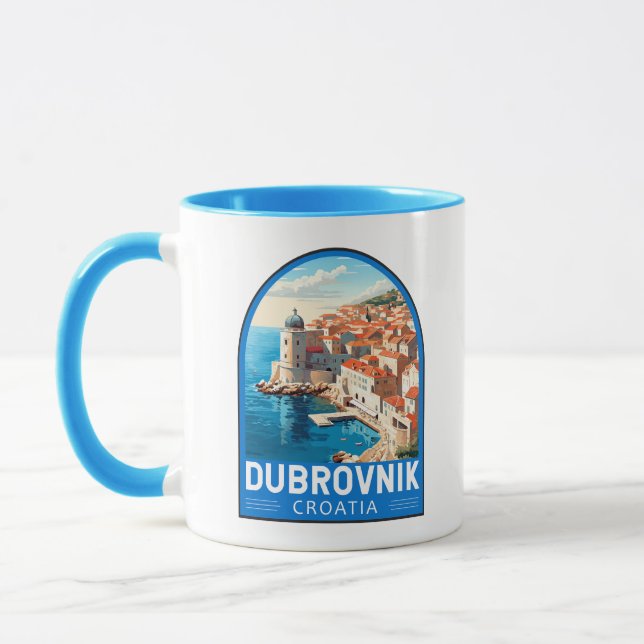 Caneca Dubrovnik Croácia Viagem Art Vintage (Esquerda)