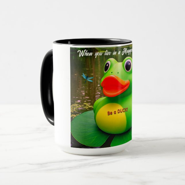 Caneca Duck Frog Swamp Custom Coffee Mugs (Frente Esquerda)