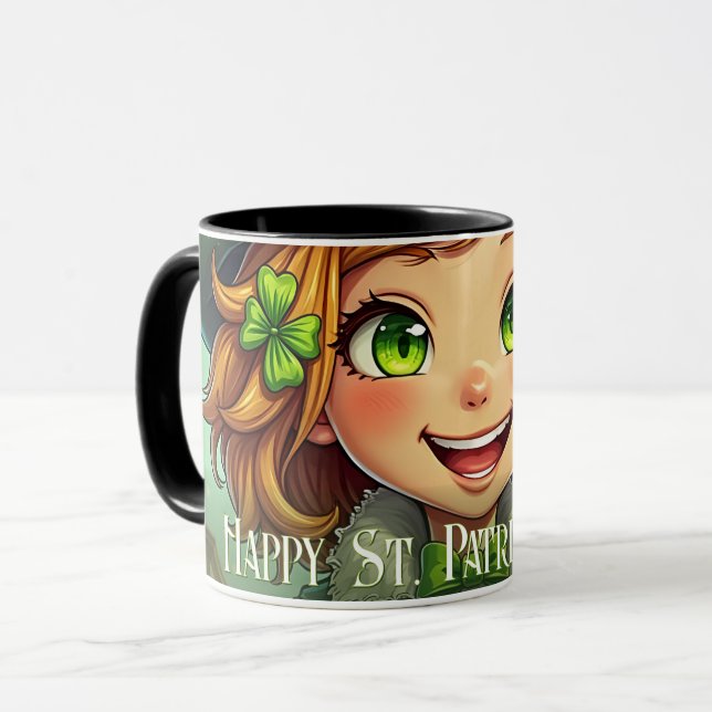 Caneca Duende Alegre - Dia de São Patrício Sorte (Frente Esquerda)