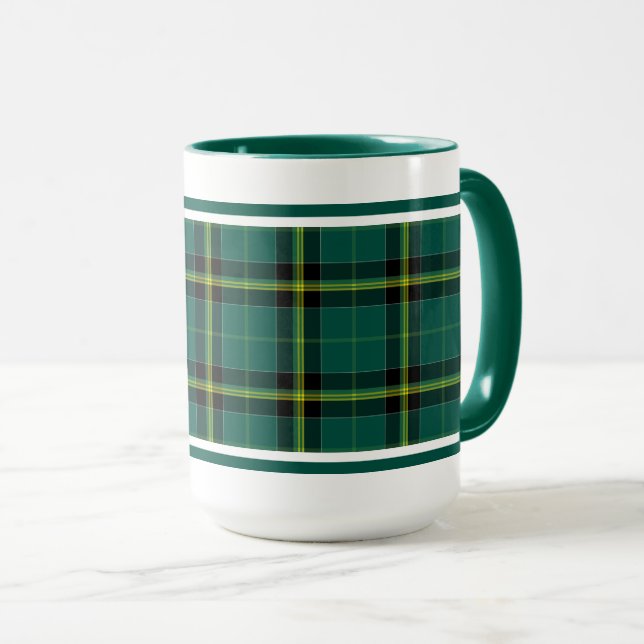 Caneca Duffy Tartan Pattern Green Xadrez da Irlanda (Frente Esquerda)