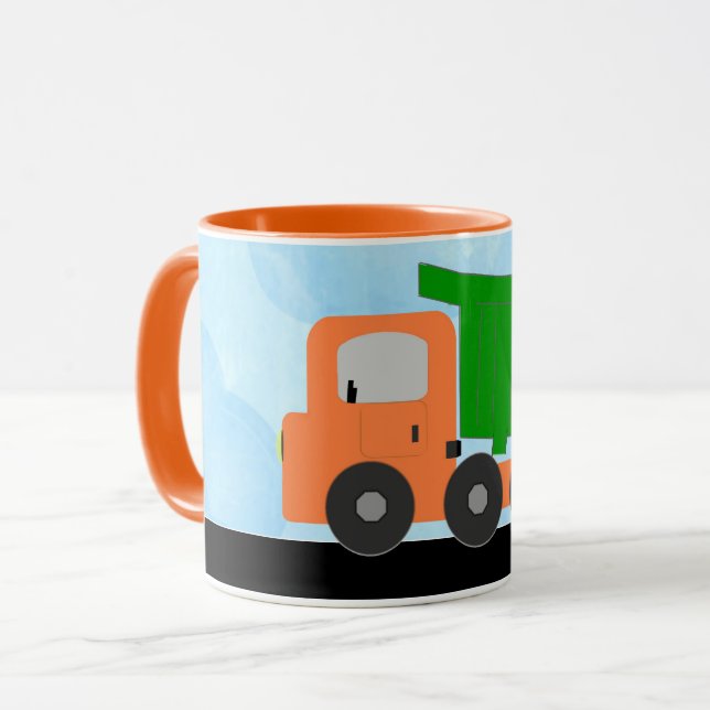 Caneca Dump Truck (laranja) (Frente Esquerda)