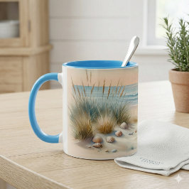 Caneca Dunas Costeiras Pastel em Aquarela