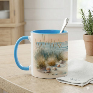 Caneca Dunas Costeiras Pastel em Aquarela