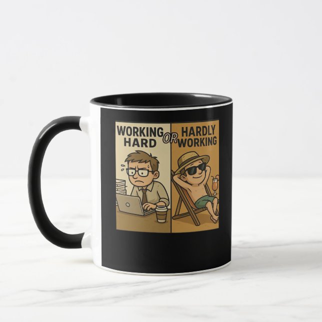 Caneca Duro De Trabalho Ou Citação Mal Engraçada (Esquerda)