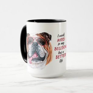 Caneca Duro de Trabalho para Meu Buldogue