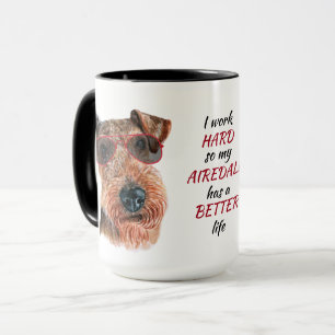 Caneca Duro de trabalho para o meu cão Airedale