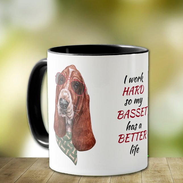 Caneca Duro de trabalho para o meu cão de caça de basset (Criador carregado)