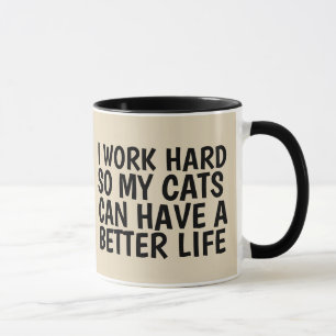 CANECA DURO DE TRABALHO PARA QUE OS GATOS TENHAM UMA VIDA