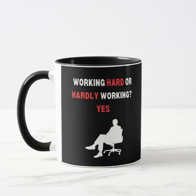 Caneca Duro Engraçado De Trabalho De Design Ou Mal Trabal (Esquerda)