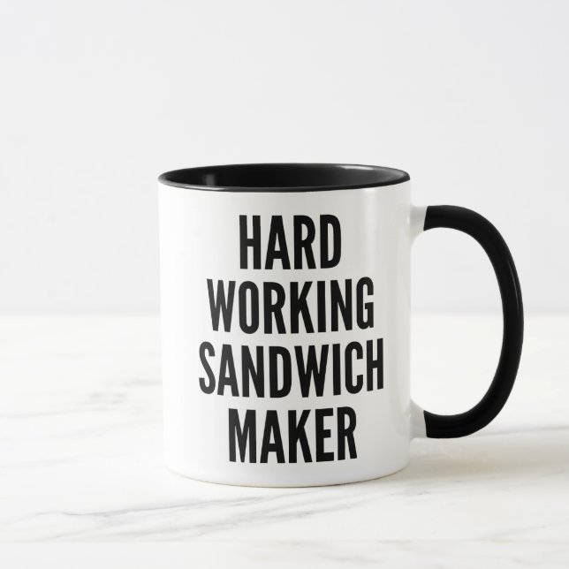 Caneca Duro Que Trabalha Em Sanduíche Maker Mug (Direita)
