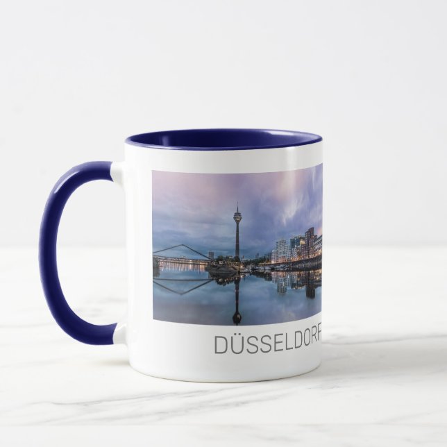 Caneca Dusseldorf Skyline Alemanha Holiday Sunset Souveni (Esquerda)