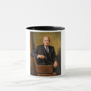 Caneca Dwight Eisenhower Presidente da Casa Branca Retrat