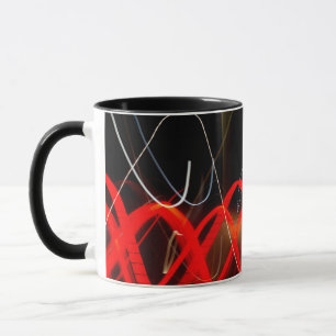 Caneca Dynamic Red and White Abstract Long Exposure Light