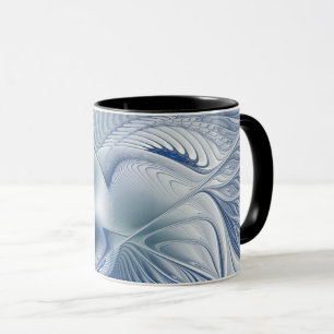 Caneca Dynamics Fantasy Abstrato Blue Tones Arte Fractal