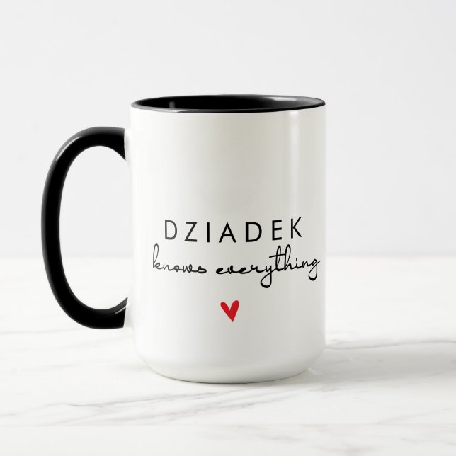 Caneca Dziadek Sabe Tudo – Presente para Avô Polon (Esquerda)