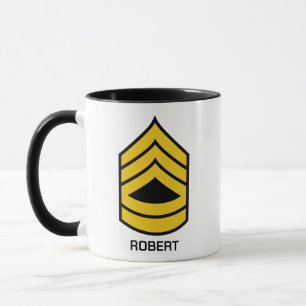 Caneca E-7 Sargento 1rua do Exército dos EUA