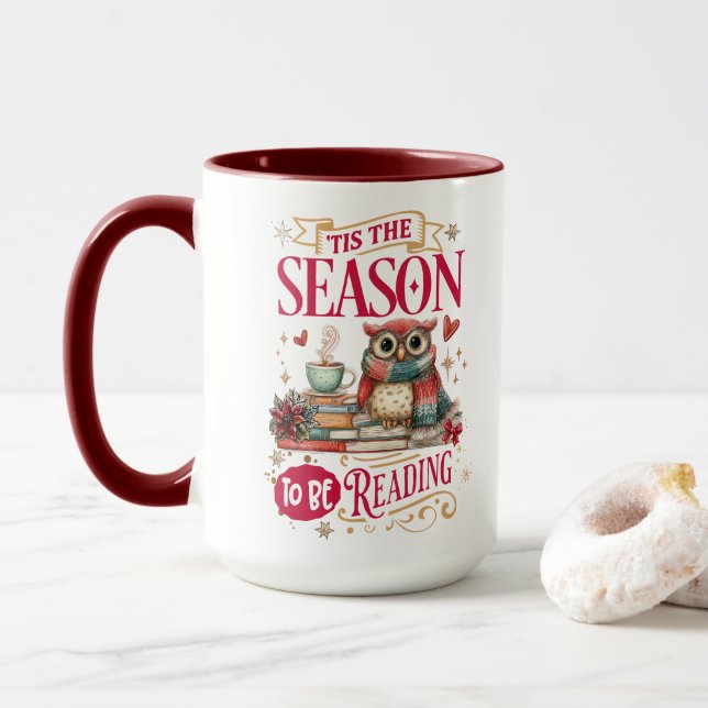 Caneca É a Época de Estar Lendo  (Com Donut)