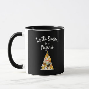 Caneca É a Época de Grávida Árvore de Natal Bonita Homens