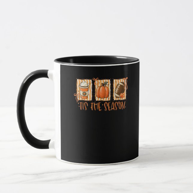 Caneca É a Temporada Abóbora Futebol Americano Dia de Açã (Esquerda)