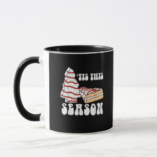 Caneca É a Temporada Árvore de Natal Groovy Retro Vintage