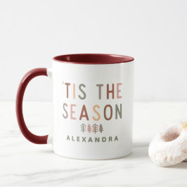Caneca É a Temporada Boho Natal Nome Personalizado