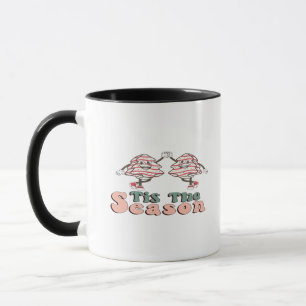 Caneca É a Temporada Retro Groovy Natal Vintage Chri