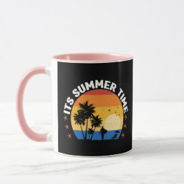 Caneca É Design de Pôr do Sol Tropical de Verão