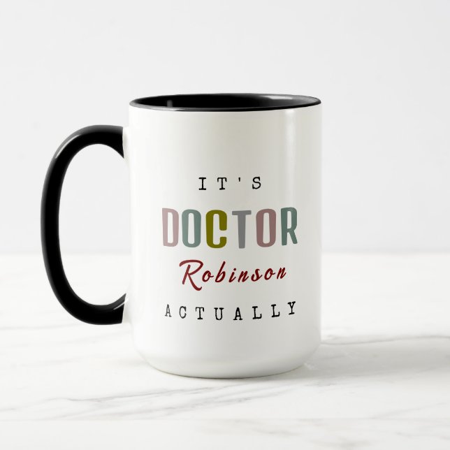 Caneca É DOCTOR [nome personalizado] Na verdade, um grand (Esquerda)