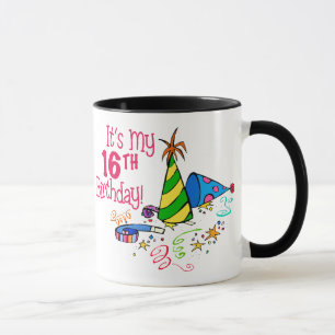 Caneca É meu 16o aniversário (os chapéus do partido)