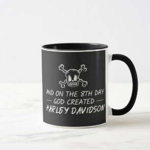 Caneca E no oitavo dia que Deus criou Harley Davidson