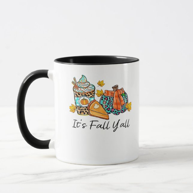 Caneca É o Pumpkin Spice Leopard Pumpkin Pie (Esquerda)