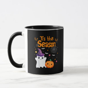 Caneca É Temporada Abóbora Retro Groovy Vintage Halloween