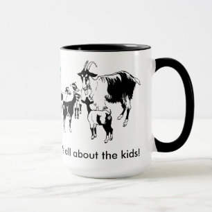 Caneca É toda sobre os miúdos! A cabra com miúdos agri