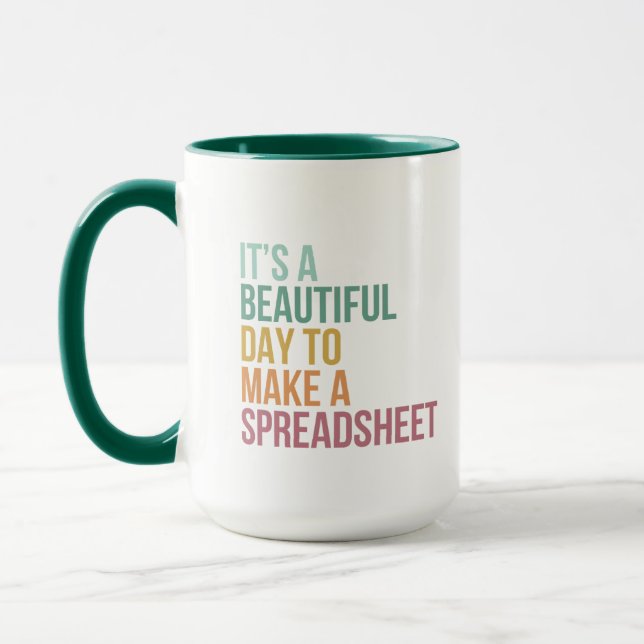 Caneca É Um Belo Dia Para Fazer Um Spreadsheet Mug (Esquerda)