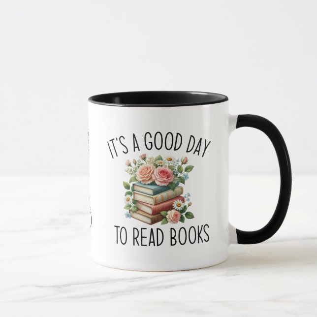 Caneca É um bom dia para ler livros (Direita)