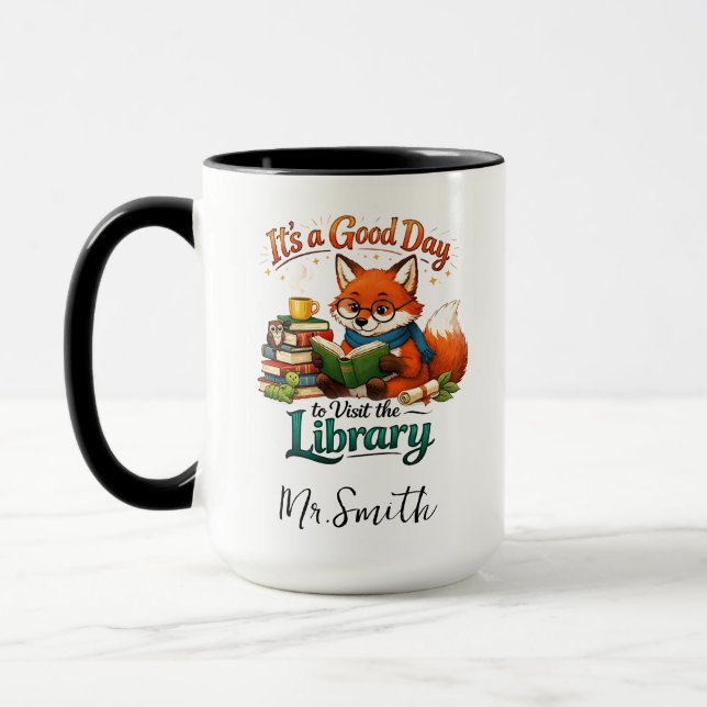 Caneca É um Bom Dia para Visitar a Biblioteca | Personali (Esquerda)