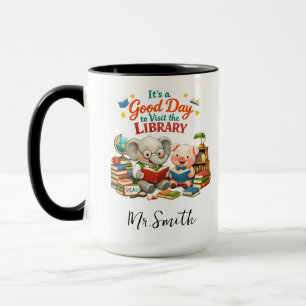 Caneca É um Bom Dia para Visitar a Biblioteca Personali