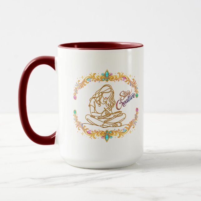 Caneca e Xícaras Stay Creative Gold Line Art Combo (Esquerda)