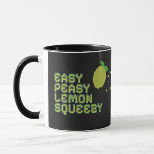 Caneca Easy Peasy Lemon Squeezy - Pixel Art Preto 