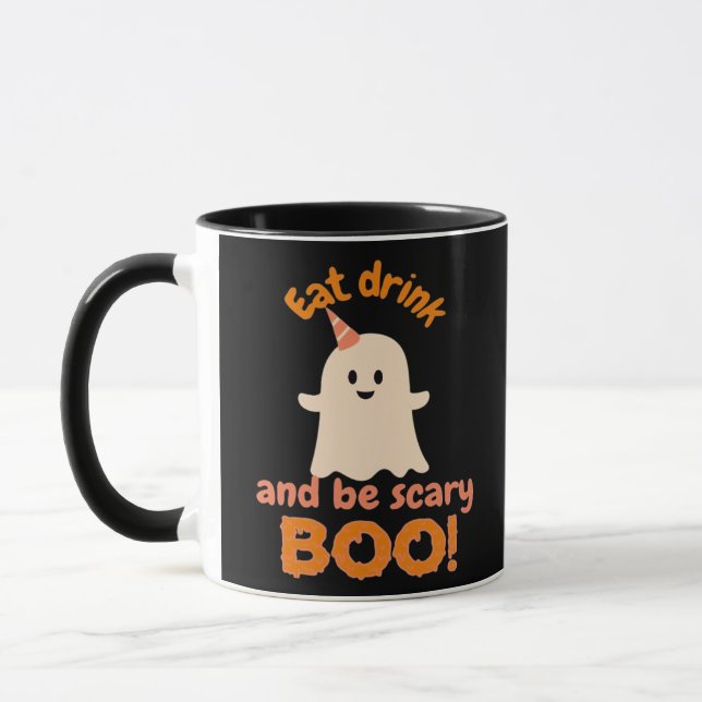 Caneca Eat Drink And Be Scary Funny Spooky Gifts For Clas (Esquerda)