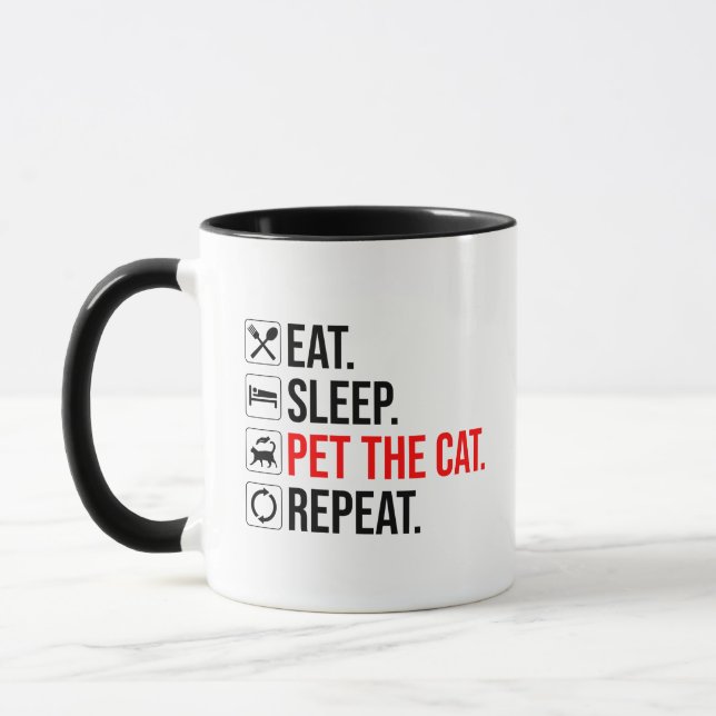Caneca Eat. Sleep. Pet The Cat. Repeat (Esquerda)