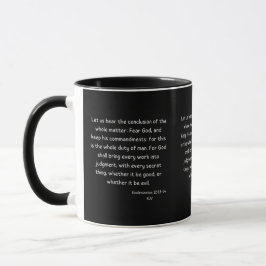 Caneca Eclesiastes 12:13-14 Bíblia KJV Verso Dois Tons