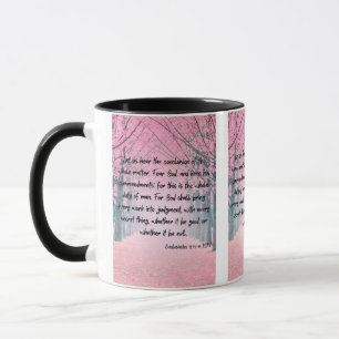 Caneca Eclesiastes 12:13-14 KJV Bíblia Verso Pic Dois Ton