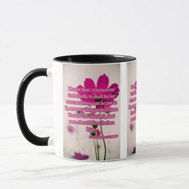 Caneca Eclesiastes 3:14 KJV Bíblia Verso Pic Dois Tons (Esquerda)