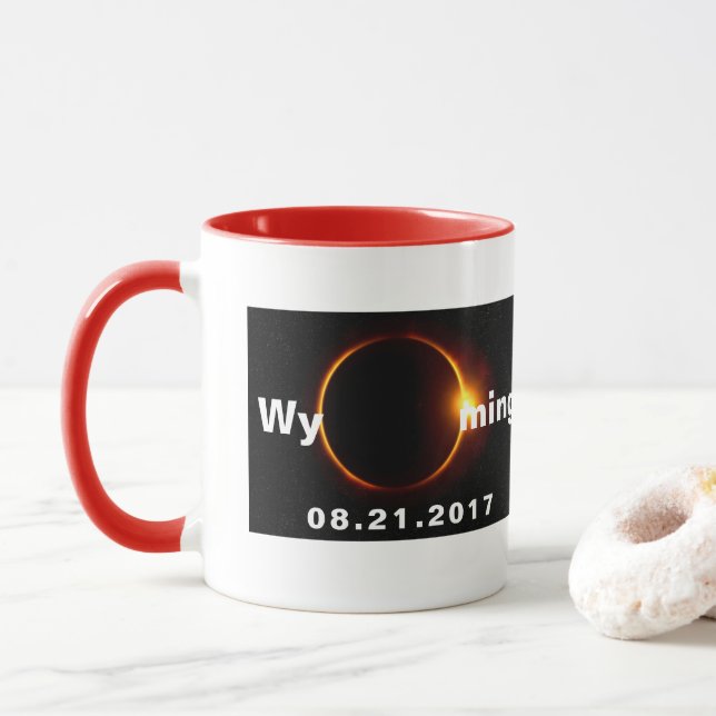 Caneca Eclipse solar de Wyoming (Com Donut)