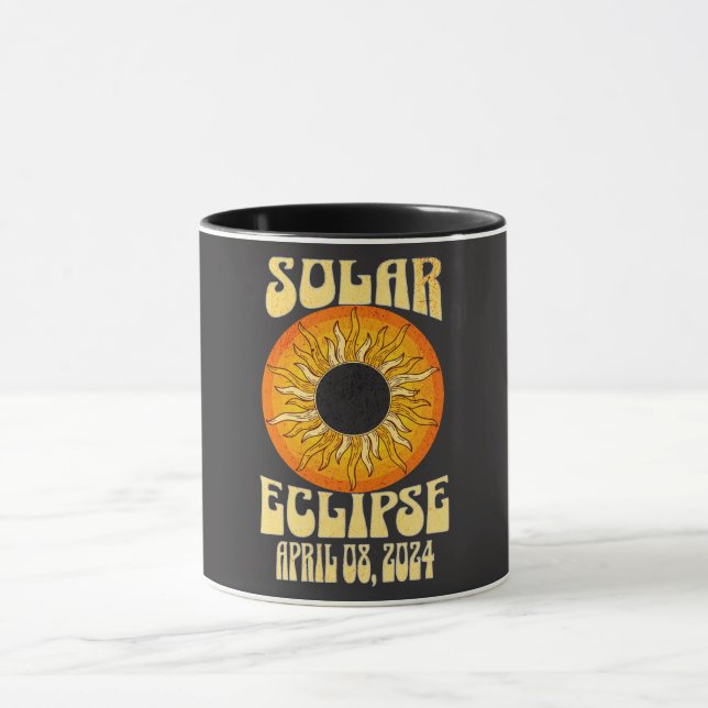 Caneca Eclipse solar Retroativo Total Eclipse 8 de abril  (Centro)