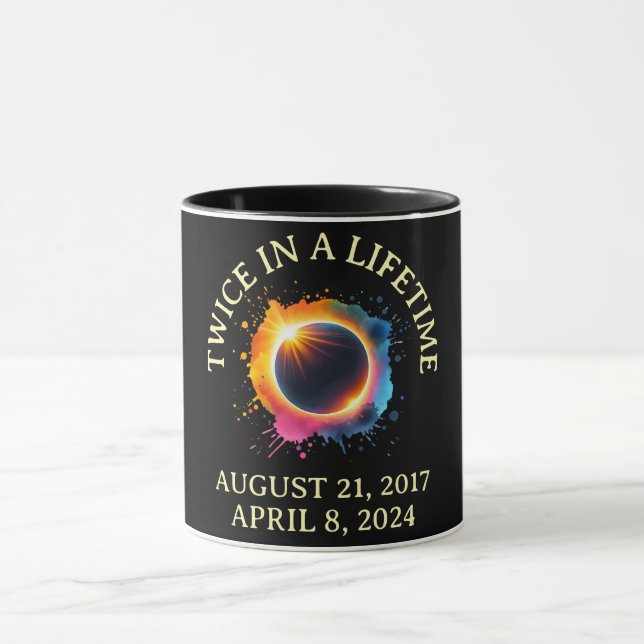 Caneca Eclipse Solar Total 2024 Duas Vezes Durante A Vida (Centro)