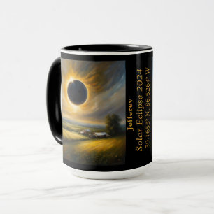 Caneca Eclipse Total do Nome das Coordenadas do Sun GPS