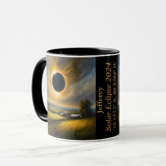 Caneca Eclipse Total do Nome das Coordenadas do Sun GPS